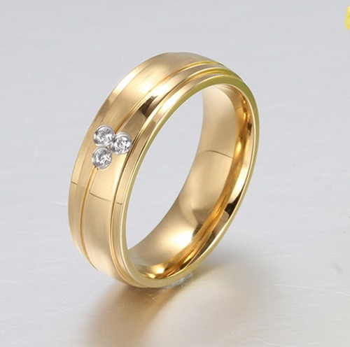 Anillo Elegante De Acero Para Bodas- Compromisos.