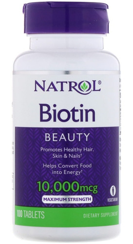 Natrol Biotina 10000 Mcg, 100 Caps, Producto Americano