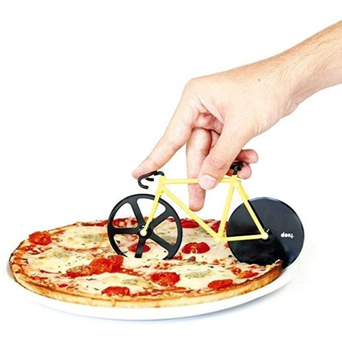 Cortador de Pizza con Forma de Bicicleta con Soporte N/F Besylo Pizza con Forma de Bicicleta para Utensilios de Cocina Ruedas de Corte de Acero Inoxidable Cortador de Pizza y Masa 