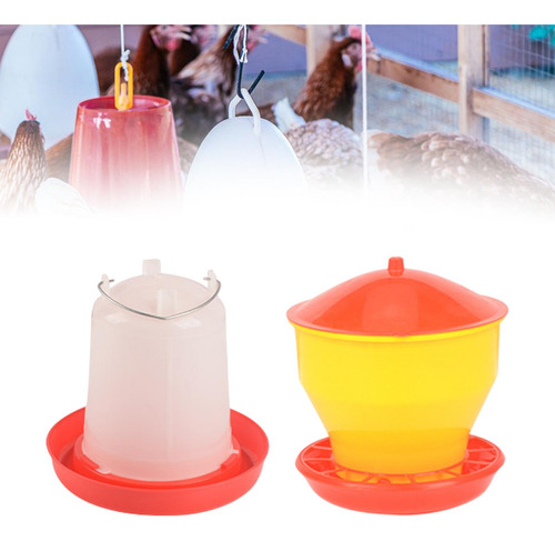 Comedero Para Pollos Y Dispensador De Agua, Barril Con Tapa