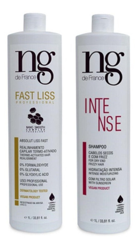 Ng De France Kit Fast Liss 1000ml + Sh. Intense 1000ml