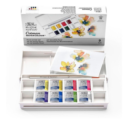 Set 8 Acuarelas Pastilla Winsor & Newton Cotman Floral