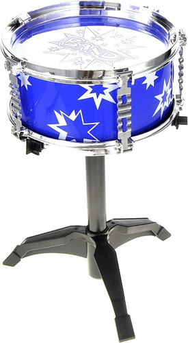 Bateria Musical Para Niños Banco Baquetas Platillo Bombo Color Azul