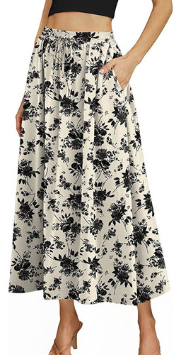 Faldas R For Mujer, Talla Grande, Con Cintura Elástica Y Do