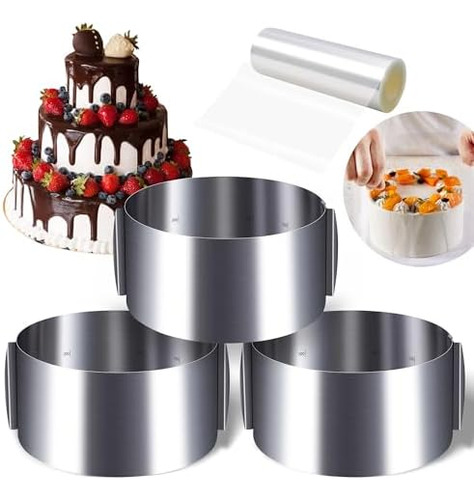 Juego De 3 Anillos De Mousse Para Tarta, 6 A 12 Pulgadas, An