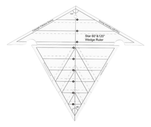 Regla Cuña Grado Retazo Costura Acrilico Reutilizable Para