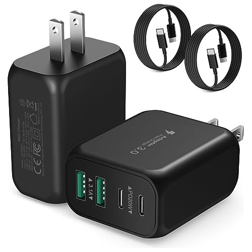 [2 Pack] 40w Bloque De Carga Usb De 4 Puertos Con S6kkw