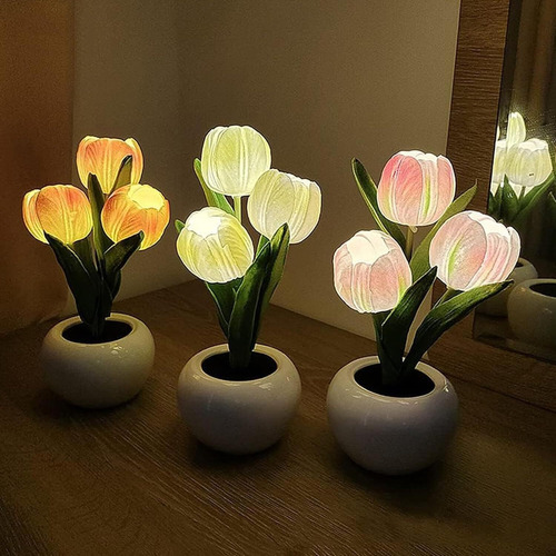 Xiaery Tulipanes De Luz Led Lámpara De Tulipán Lámpara De