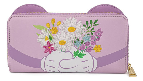 Monedero Loungefly Disney Con Estampado Floral De Minnie Mou
