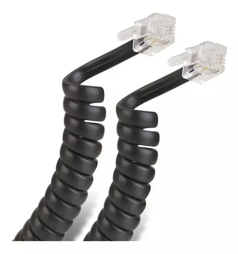 Cable Para Telefono Fijo Rulo 1 Mts Conector Rj11