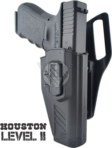 Pistolera Tactica Houston Boton Glock 17 19 Nivel 2 Con Ojal