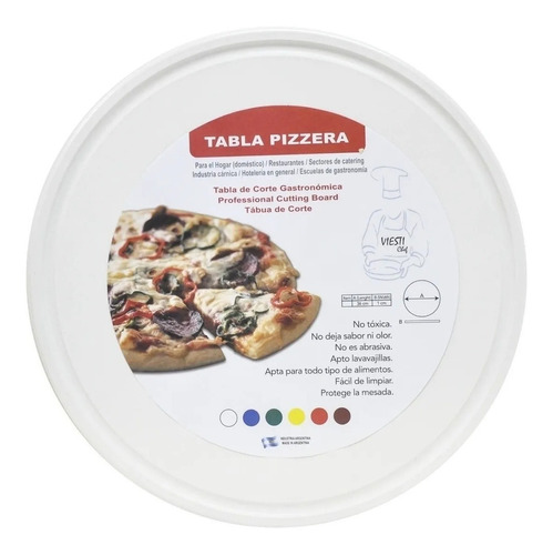 Plato Pizzero X3 Unid Polipropileno 36cm Tabla Pizza Colores