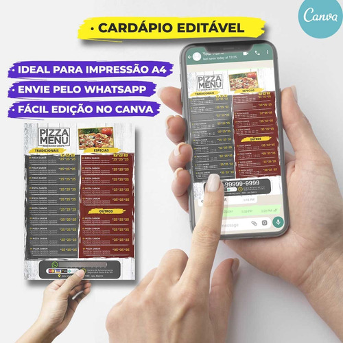 Menu Cardápio Editável Pizzaria - #011
