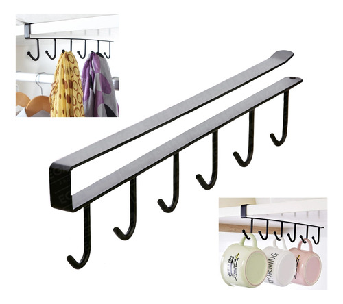 Organizador Colgante Porta Taza Alacena Estante Metal Cocina