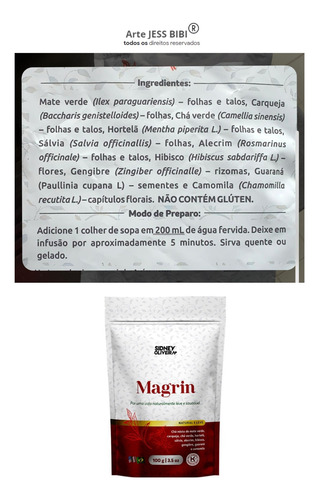 3x Magrin Seca Barriga Chá Emagrecedor Perde Peso Sid Olivei