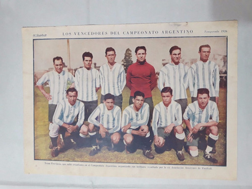 Lamina El Grafico Provincia Campeon Argentina 1926 