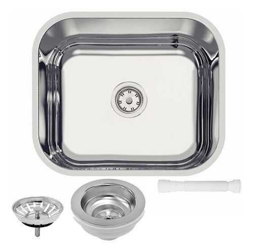 Pileta De Acero Inoxidable Cocina C/válvula 40x34x14 Embutir