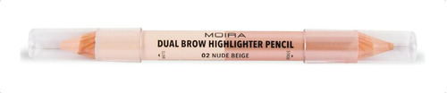 Lápiz Delineador Moira Cosmetics Dual Highlighter Para Cejas Color Nude beige