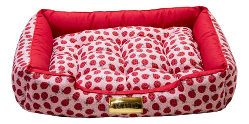 Cama Para Cachorro Ou Gato Luppet Luxo Vermelho Joaninhas M