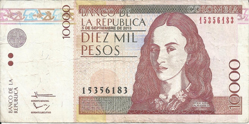 Colombia 10000 Pesos 5 Septiembre 2013