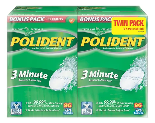 Frescura Triple Mejorada De Menta Polident Antibacterial 3