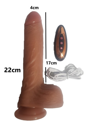 Dildo Realista Con Vibrador De 22x4cm - Carne