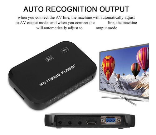 Mini Reprodutor De Vídeo Hdmi 1080p Vga Av Leitor De Mídia D