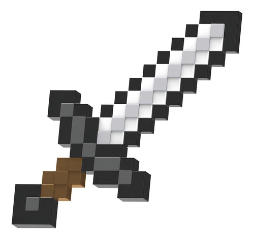 Minecraft Vanilla Espada De Hierro Juguete Color Negro Con Café Y Blanco