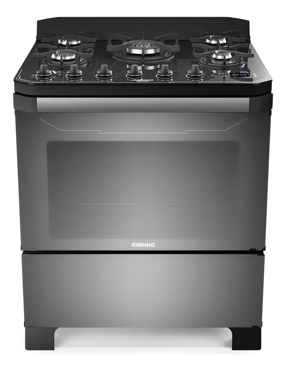 Fogão 5 Bocas a Gás Itamaster Itatiaia com Timer Digital, Tripla Chama e Forno 101L