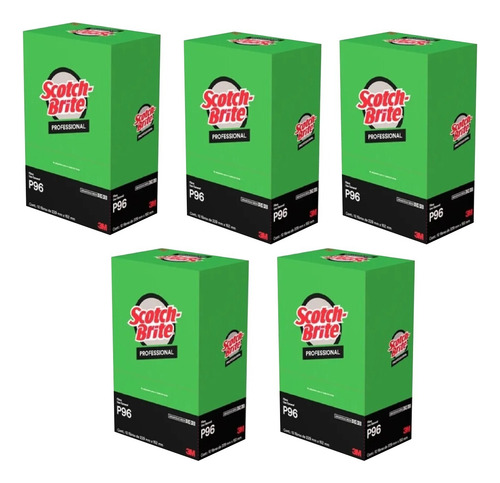 Caja 12 Piezas Fibra Verde 3m Scotch Brite P-96 5 Cajillas