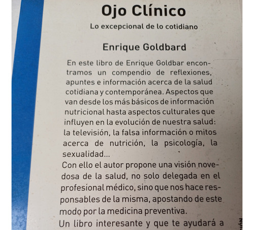Ojo Clínico -lo Excepcional De Lo Cotidiano- E. Goldbard