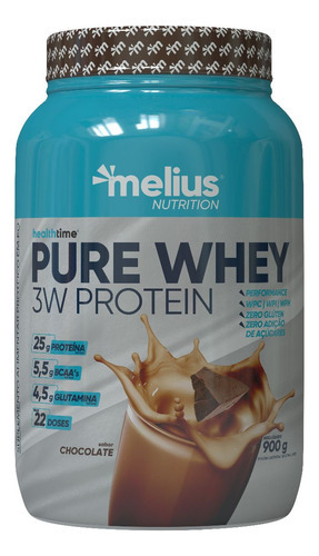 Whey 3w Pure Whey 900g Melius Wpc/wpi/wph Sabor Chocolate