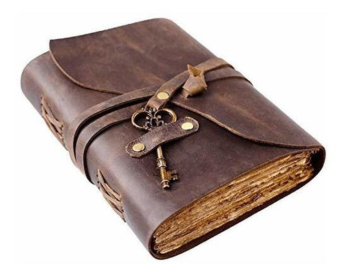 Diario Vintage Leather Journal - Antiguo Hecho A Mano Deckle