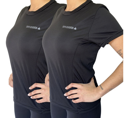 Remera Deportiva Mujer Poliester Running Gym Yoga Pack X2