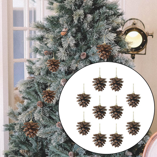 2 X 10x Decoraciones Colgantes De Conos De Pino Navideños