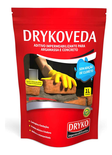 Aditivo Impermeabil Argamassa Concreto Drykoveda 1 L Dryko