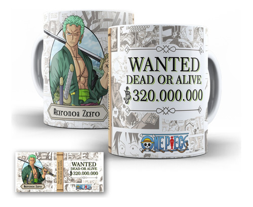 Caneca One Piece Roronoa Zoro Edição Especial Porcelana