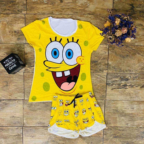 Pijama De Bob Esponja Para Mujer Pijama De Bob Esponja Para Mujer