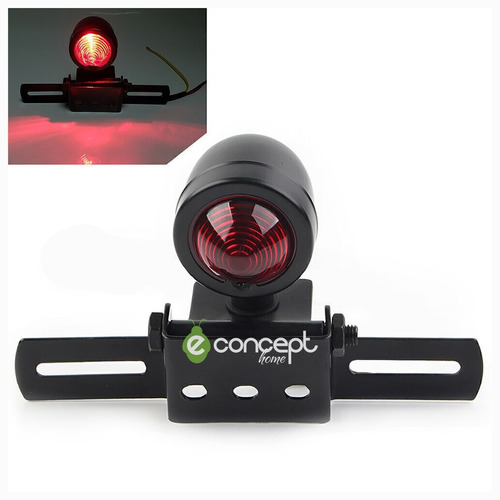 Faro Trasero Moto Portapatente Led Cafe Racer Custom Bullet