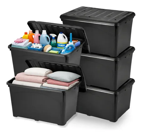 収納ボックス 5セット Kit 5 Caixas Organizadora Container 95l C/ Rodinhas E Travas