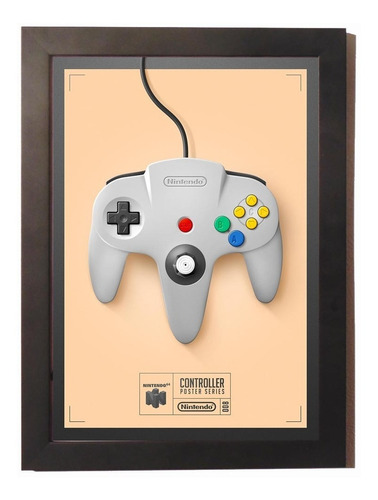 Quadro Poster C.moldura Controle Nintendo 64 Retro Game. 