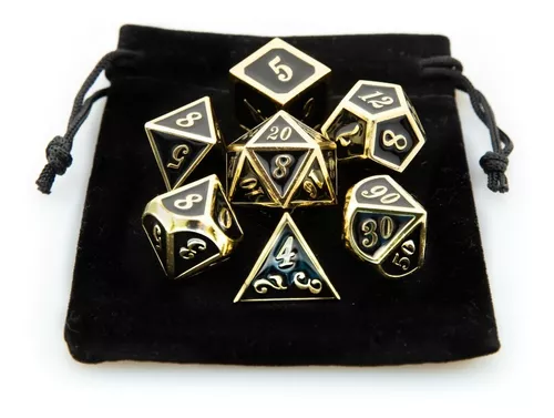 Conjunto de dados de metal de 7 peças, dados de RPG de dados de