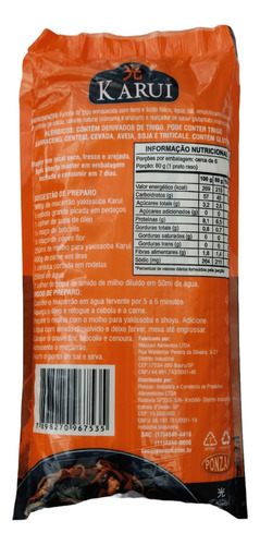 Macarrão Para Yakissoba Karui Oriental Pacote 500g