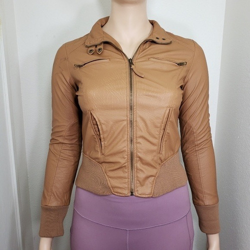 Chaqueta De Mujer Imitación Piel Color Camello Ci Sono 