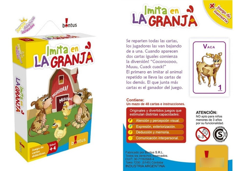  Imita En La Granja Juego Didactico Con Cartas Bontus