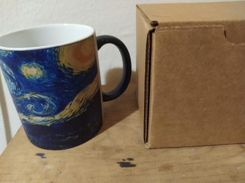 Imagen 2 de 4 de Taza Magica Glitter La Noche Estrellada De Vincent Van Gogh