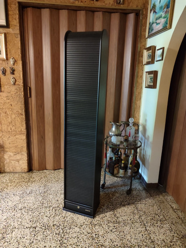 Mueble Vertical Porta Cd Con Cerradura Y Puerta Corrediza