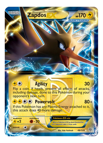 Cartas Pokemon Zapdos Ex 48/135 B&w Plasma Storm Pls