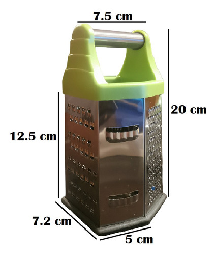 Rallador De Queso Verdura Acero Inoxidable Rebanador 6 Caras