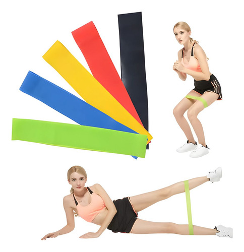 Kit 5 Elásticos Para Treino Yoga Pilates Diversos Pesos